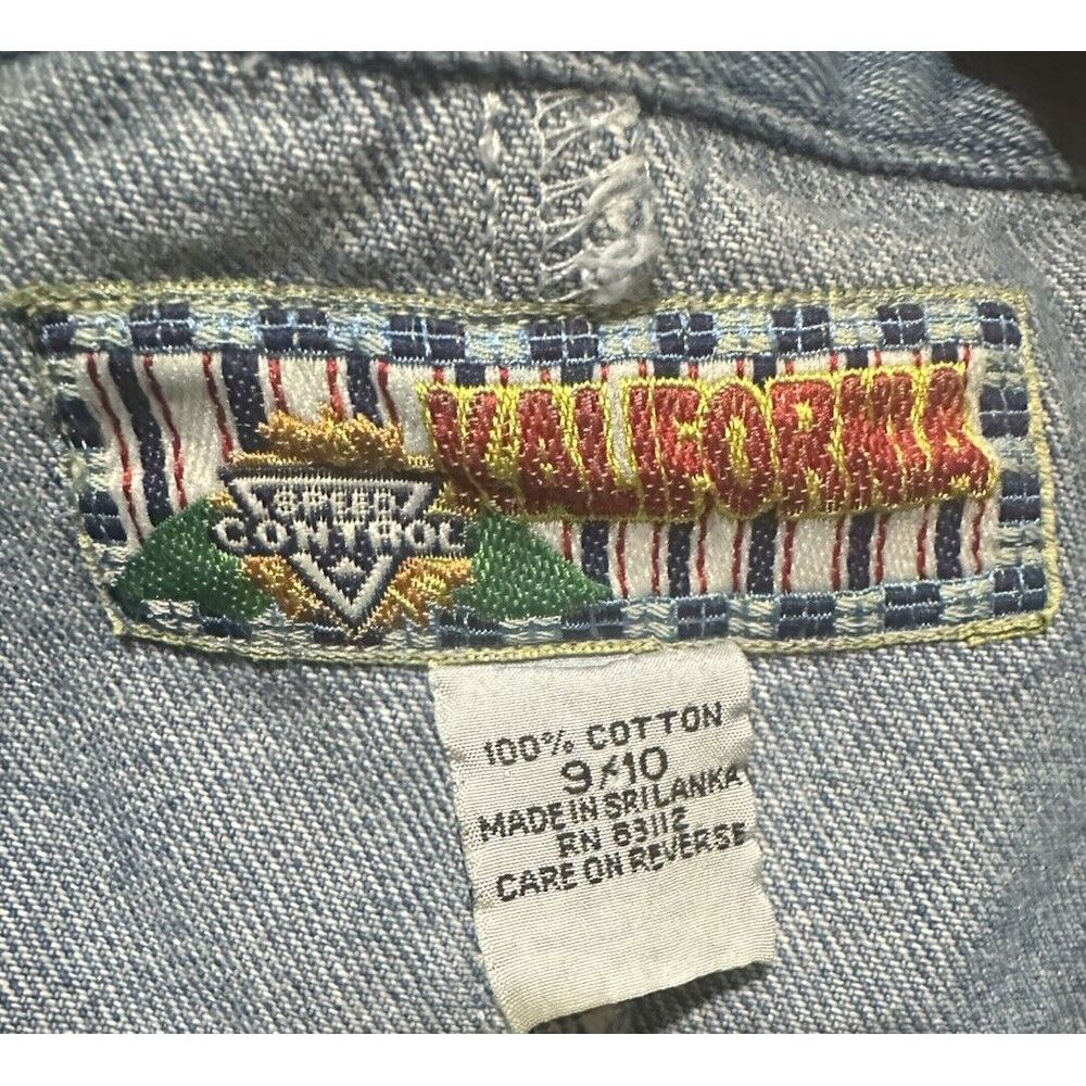 KALIFORNIA SPEED CONTROL Women's‎ Vintage Denim Dress w Embroidered Fish Sz 9-10 - Picture 3 of 6